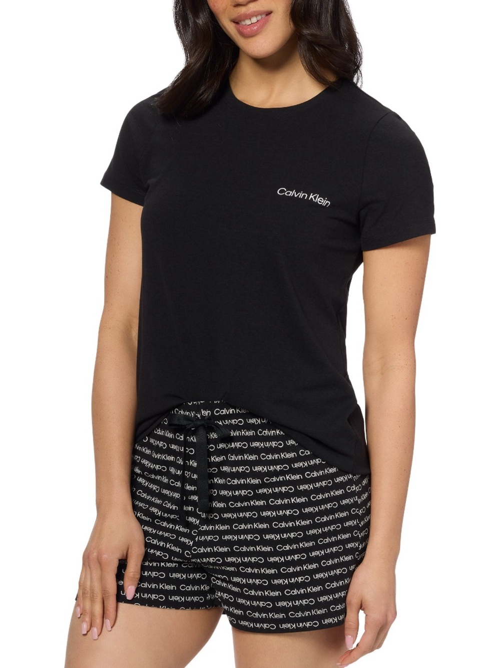 Calvin Klein CK Women’s Pajamas Set Shorts and Tee Set Size XL Black 2 Piece